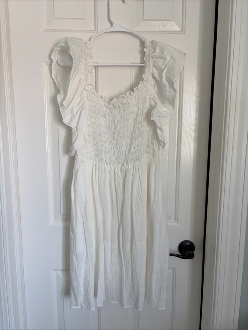 Altar'd State White Ruffle Smocked Dress
